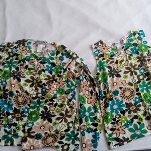 Joseph A. Retro flower tank & cardigan